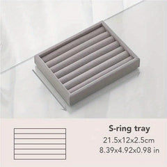 Grey Flocked Cloth Jewelry Tray with 1 Compartment