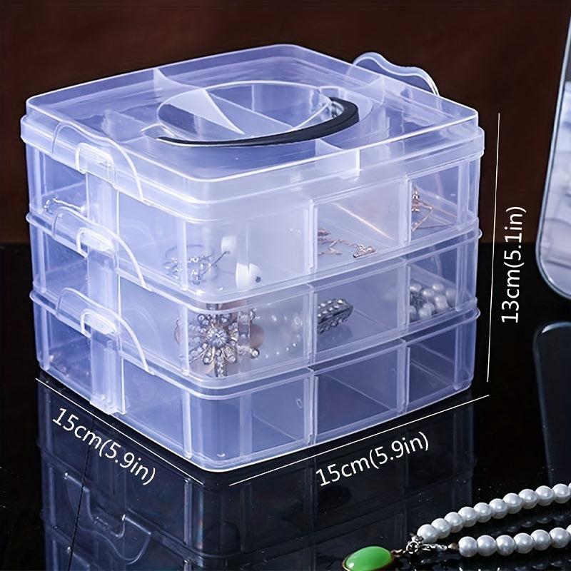 Plastic Storage Box Three Layer Jewelry Organizer Home Small Storage Case