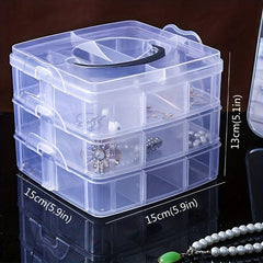 Plastic Storage Box Three Layer Jewelry Organizer Home Small Storage Case