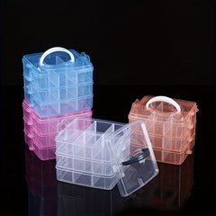 Plastic Storage Box Three Layer Jewelry Organizer Home Small Storage Case
