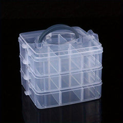 Plastic Storage Box Three Layer Jewelry Organizer Home Small Storage Case
