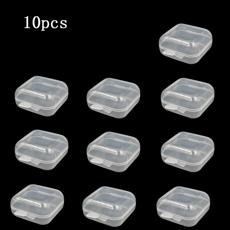 10pcs Mini Portable Storage Case Plastic Transparent Pill Box