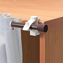 Adjustable Curtain Rod Holder Hooks Set No Drilling, Bathroom and Hotel 1.97inch