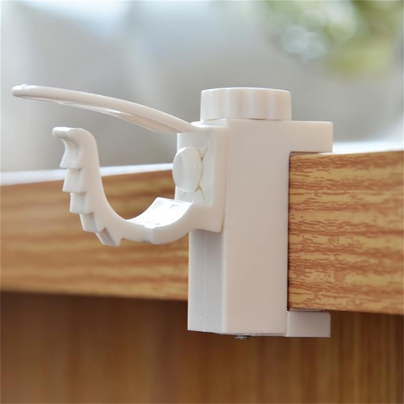 Adjustable Curtain Rod Holder Hooks Set No Drilling, Bathroom and Hotel 1.97inch