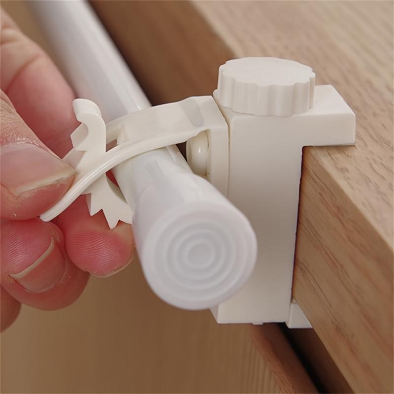 Adjustable Curtain Rod Holder Hooks Set No Drilling, Bathroom and Hotel 1.97inch