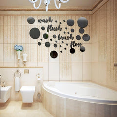 30pcs Acrylic Mirror Wall Stickers for Bathroom & Toilet Decor