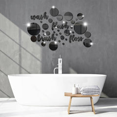 30pcs Acrylic Mirror Wall Stickers for Bathroom & Toilet Decor