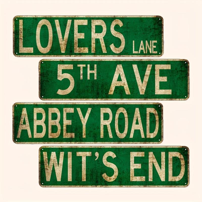 Retro Metal Tin Signs Rustic Street Road Signs Amusement Park Scenic