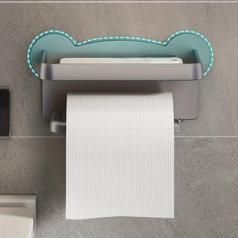 Plastic Storage Rack Roll Paper Shelf with Phone Holder