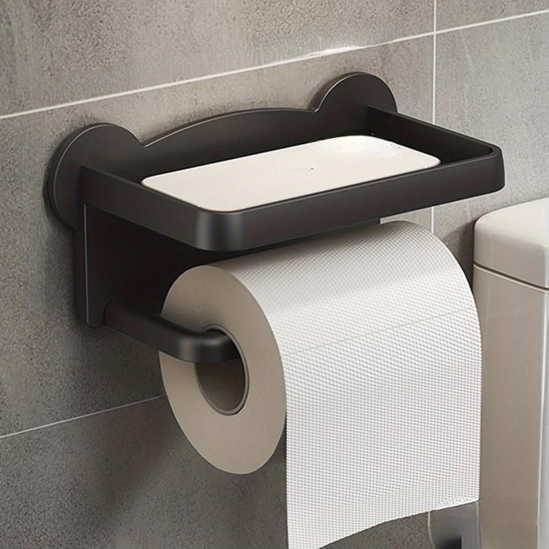 Plastic Storage Rack Roll Paper Shelf with Phone Holder