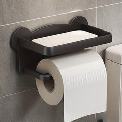 Plastic Storage Rack Roll Paper Shelf with Phone Holder