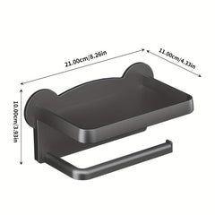 Plastic Storage Rack Roll Paper Shelf with Phone Holder