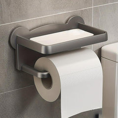Plastic Storage Rack Roll Paper Shelf with Phone Holder