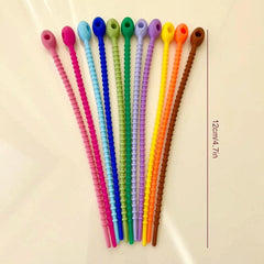 5pcs Silicone Straps for Cables & Keychains - Organize Your Gadgets
