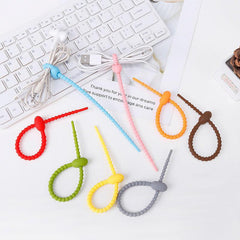 5pcs Silicone Straps for Cables & Keychains - Organize Your Gadgets