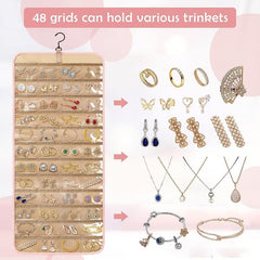 Double-sided Hanging Jewelry Organizer with 20 Jewelry Bags