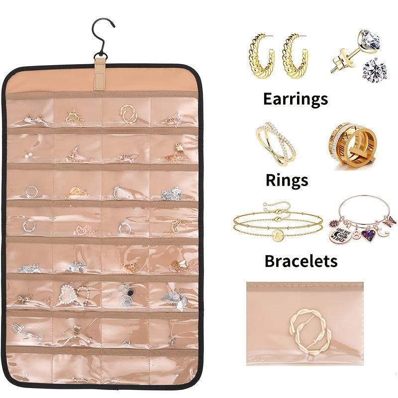 Double-sided Hanging Jewelry Organizer with 20 Jewelry Bags