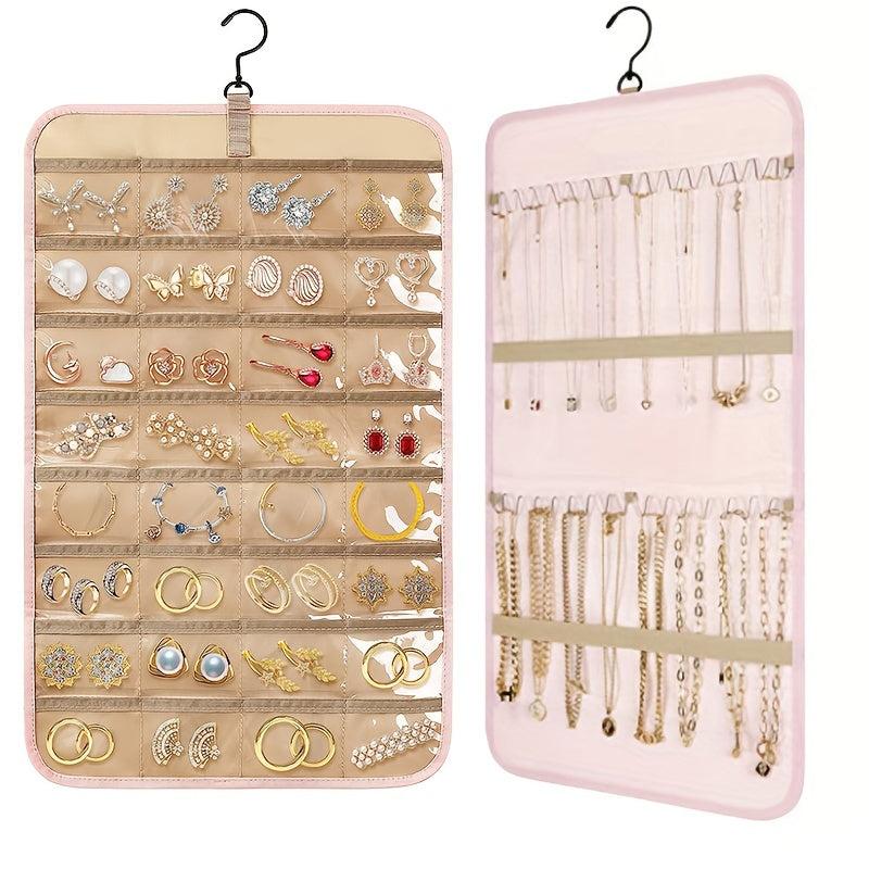 Double-sided Hanging Jewelry Organizer with 20 Jewelry Bags