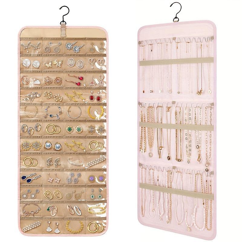 Double-sided Hanging Jewelry Organizer with 20 Jewelry Bags