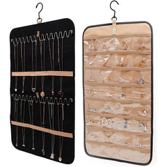 Double-sided Hanging Jewelry Organizer with 20 Jewelry Bags