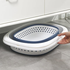 1pc Folding Plastic Laundry Basket Dirty Clothes Storage Basket Large Capacity