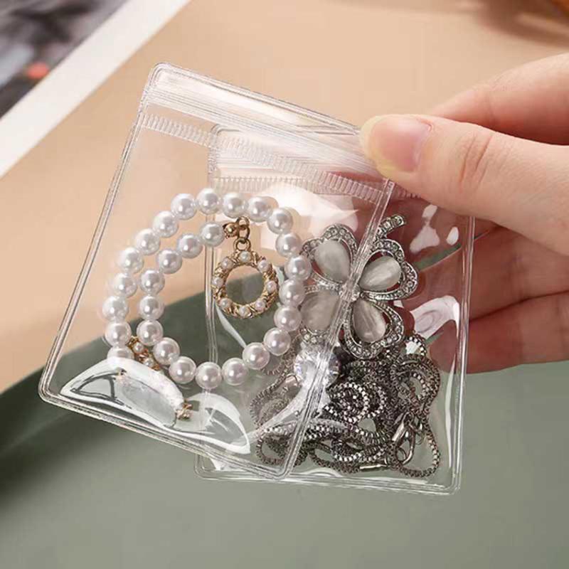 20pcs Anti-oxidation Zipper Jewelry Bags Clear Small Organizer Pouch