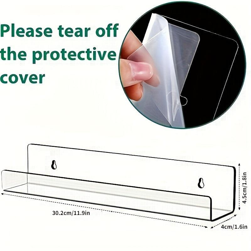 Transparent Acrylic Storage Rack Wall Mounted Floating Shelf