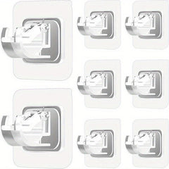 8pcs Self Adhesive Curtain Rod Brackets - No Drill Curtain Rod Holder Hooks