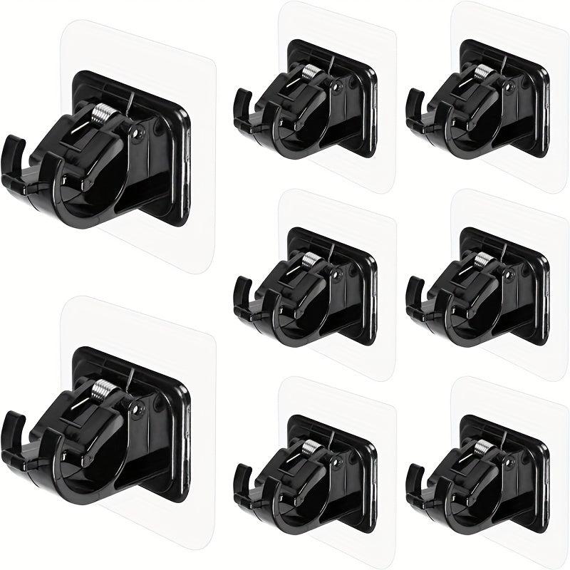 8pcs Self Adhesive Curtain Rod Brackets - No Drill Curtain Rod Holder Hooks