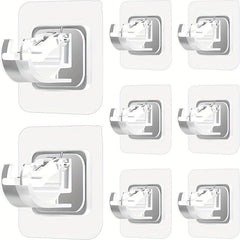 8pcs Self Adhesive Curtain Rod Brackets - No Drill Curtain Rod Holder Hooks
