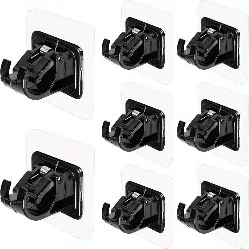 8pcs Self Adhesive Curtain Rod Brackets - No Drill Curtain Rod Holder Hooks