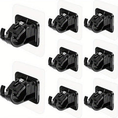 8pcs Self Adhesive Curtain Rod Brackets - No Drill Curtain Rod Holder Hooks