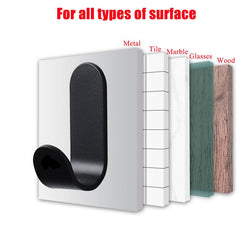 6pcs J Shaped Single Hook Self Adhesive Wall Hook Multipurpose Wall Hanging Hook