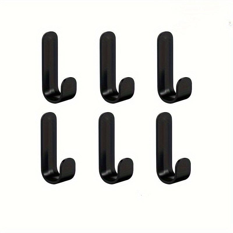 6pcs J Shaped Single Hook Self Adhesive Wall Hook Multipurpose Wall Hanging Hook
