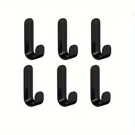 6pcs J Shaped Single Hook Self Adhesive Wall Hook Multipurpose Wall Hanging Hook