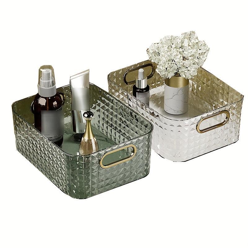 Desktop Storage Box Transparent Organizer Bathroom Countertop Storage