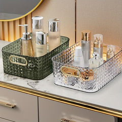 Desktop Storage Box Transparent Organizer Bathroom Countertop Storage