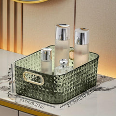 Desktop Storage Box Transparent Organizer Bathroom Countertop Storage