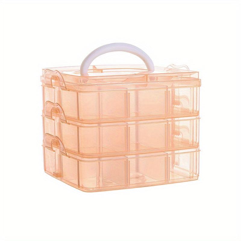 3-Layer 18-Grid Jewelry Storage Box Clear