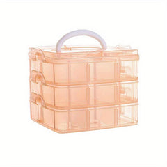 3-Layer 18-Grid Jewelry Storage Box Clear