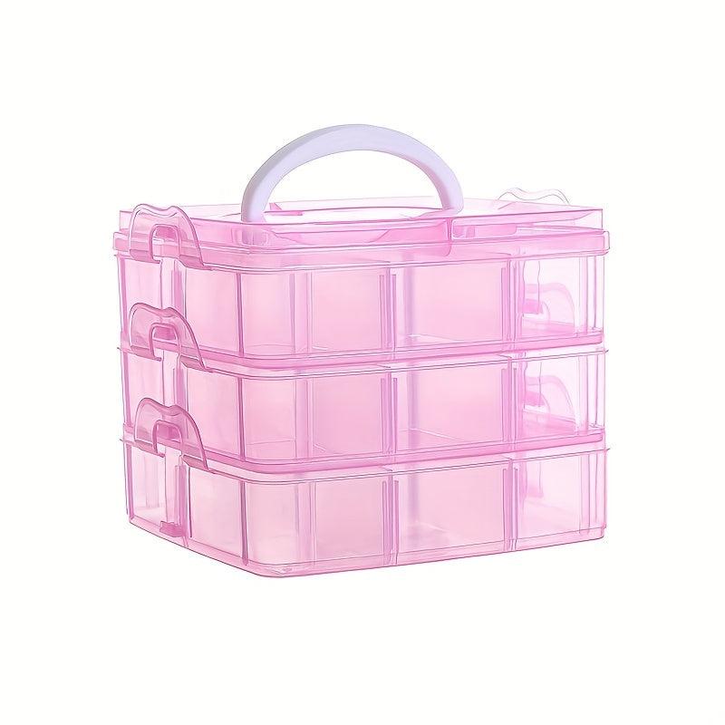 3-Layer 18-Grid Jewelry Storage Box Clear