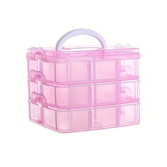 3-Layer 18-Grid Jewelry Storage Box Clear