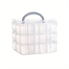 3-Layer 18-Grid Jewelry Storage Box Clear
