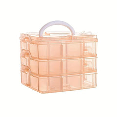 3-Layer 18-Grid Jewelry Storage Box Clear