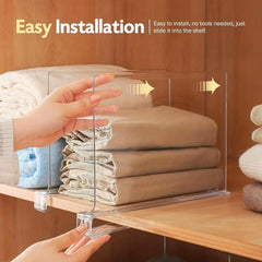 Cabinet Storage Divider Boards for Wardrobe Organization - Set of 6