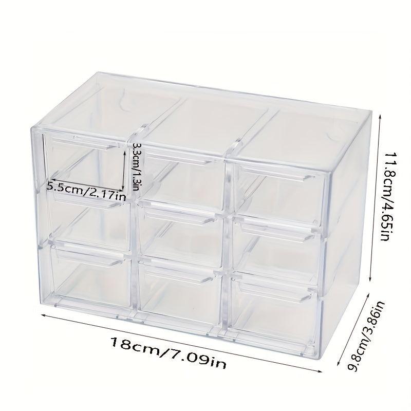 Transparent Desktop Storage Box 12 Grids Dust-proof Drawer Type Organizer