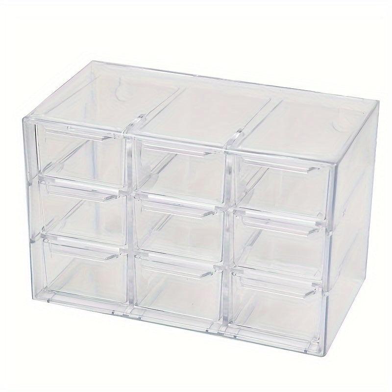 Transparent Desktop Storage Box 12 Grids Dust-proof Drawer Type Organizer