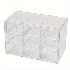 Transparent Desktop Storage Box 12 Grids Dust-proof Drawer Type Organizer
