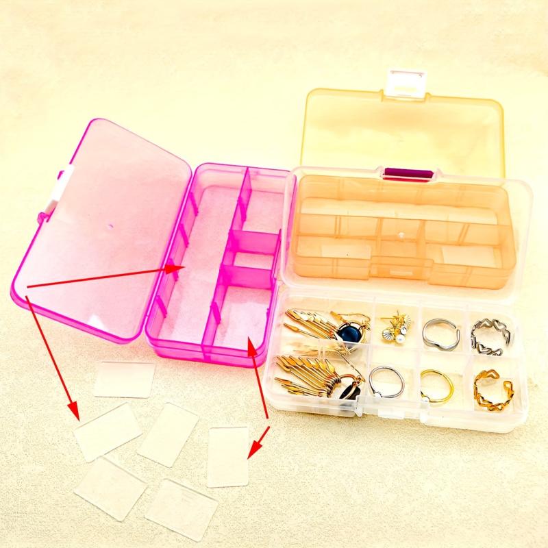 Portable Plastic Jewelry Box With Compartments Storage