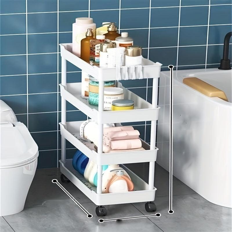 Slim Storage Cart With Wheels 4 Tier and 3 Tier Storage Cart
